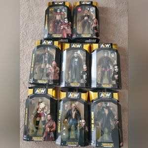 AEW Unrivaled 13 Toy Wrestling Action Figures. Complete Set + 2 Limited Edition
